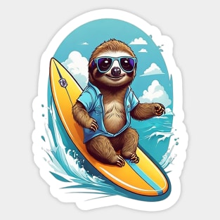 Surfing Sloth Sticker